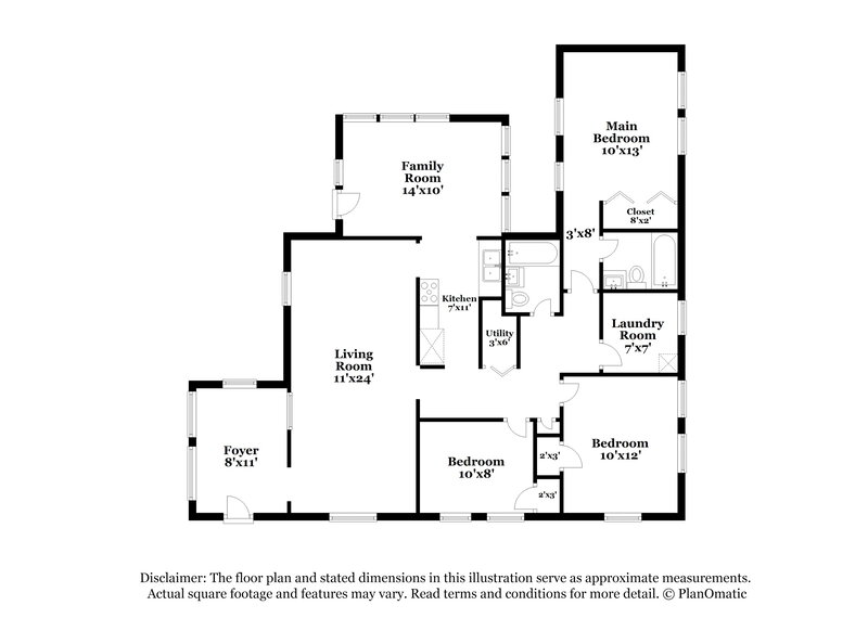 1,315/Mo, 1126 Bunker Hill Blvd Jacksonville, FL 32208 Floor Plan View