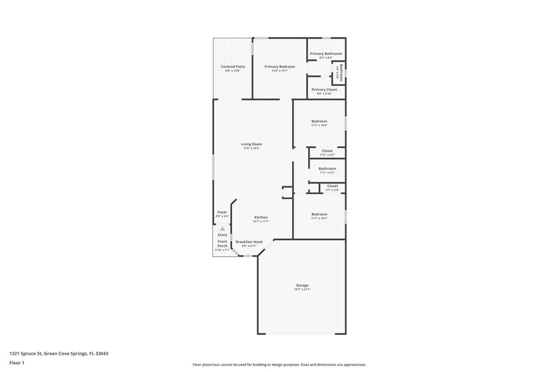 1,595/Mo, 1321 Spruce St Green Cove Springs, FL 32043 Floor Plan View