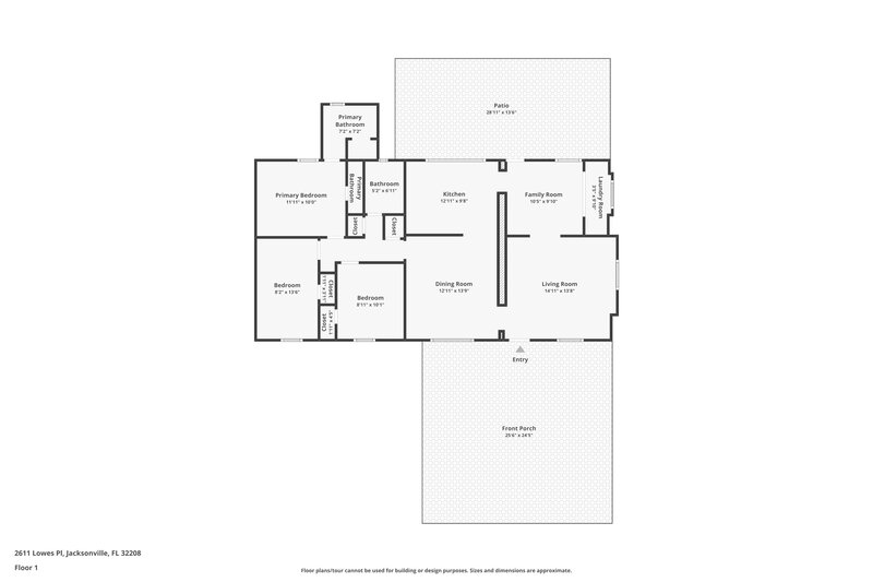 1,445/Mo, 2611 Lowes Pl Jacksonville, FL 32208 Floor Plan View