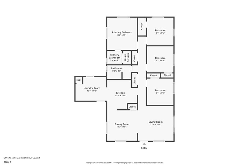 1,175/Mo, 2966 W 5th St Jacksonville, FL 32254 Floor Plan View