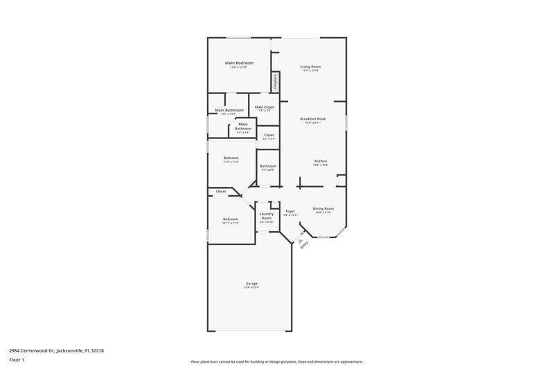 1,685/Mo, 2984 Centerwood Dr Jacksonville, FL 32218 Floor Plan View