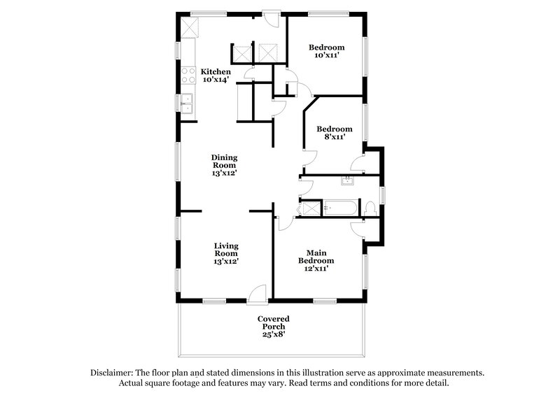 1,335/Mo, 3313 Gilmore St Jacksonville, FL 32205 Floor Plan View
