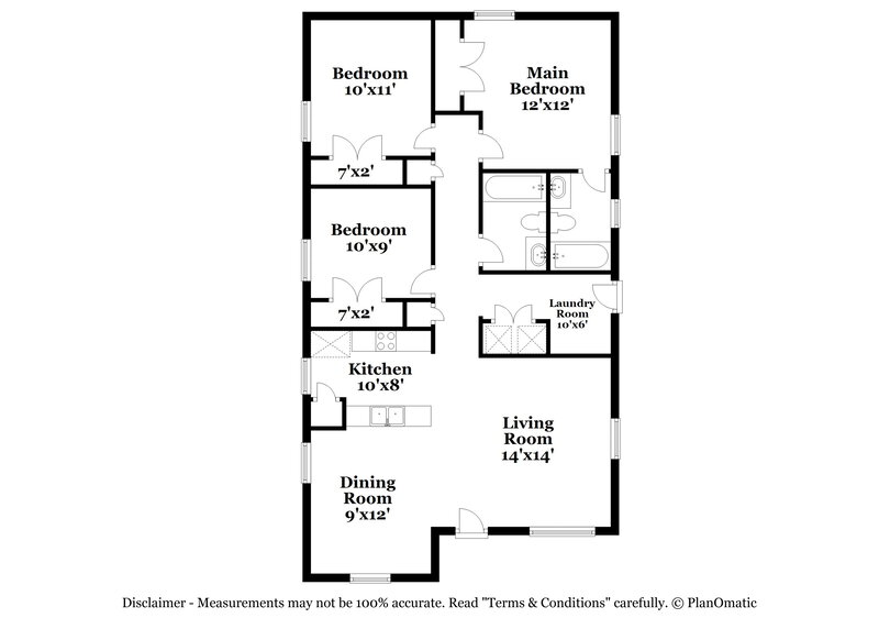 1,400/Mo, 3668 Wood Creek Ln Jacksonville, FL 32206 Floor Plan View