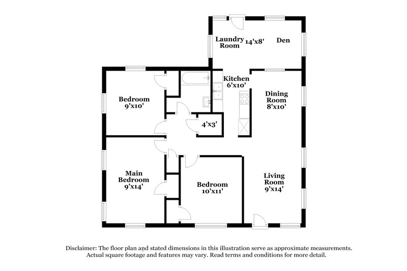 1,750/Mo, 5129 Appleton Ave Jacksonville, FL 32210 Floorplan View