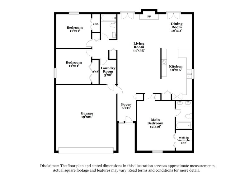 3,150/Mo, 5381 Fremont St Jacksonville, FL 32210 Floor Plan View
