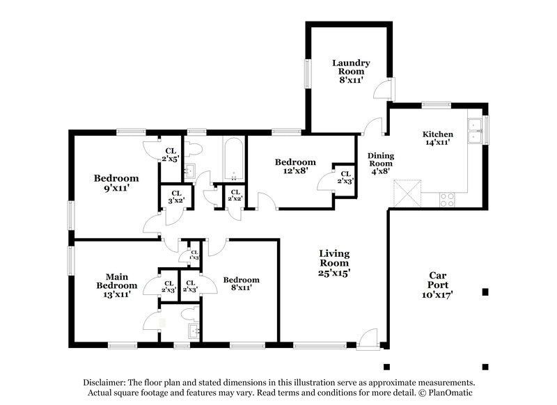 1,980/Mo, 5658 Minocqua St Jacksonville, FL 32210 Floor Plan View