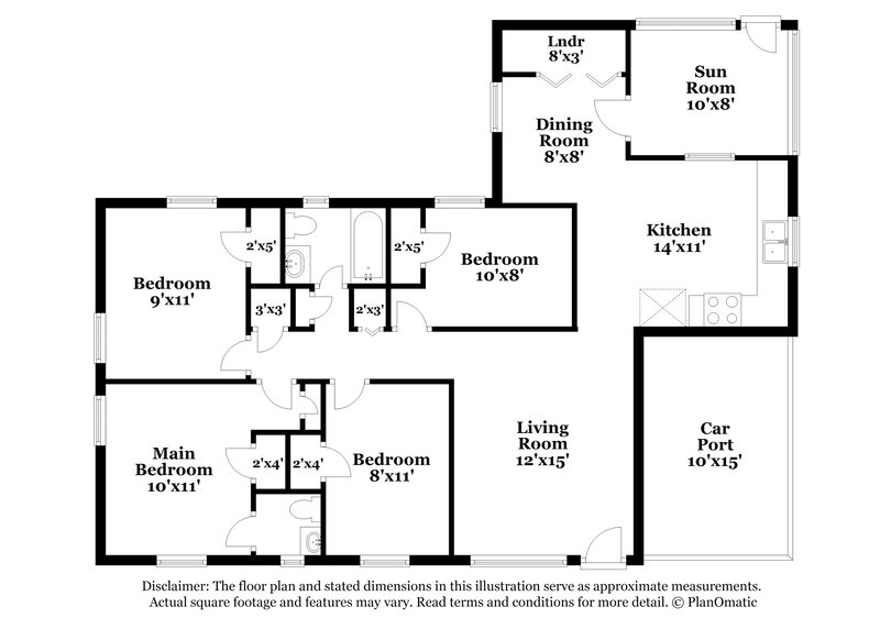 1,540/Mo, 5664 Minocqua St Jacksonville, FL 32210 Floor Plan View