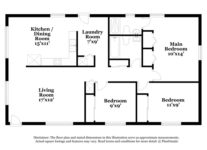 1,520/Mo, 6529 Hugh Ct Jacksonville, FL 32210 Floor Plan View