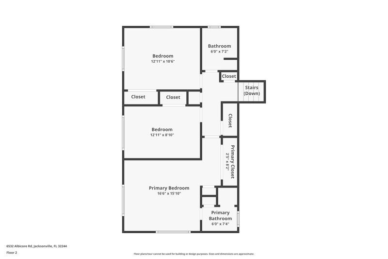 1,510/Mo, 6532 Albicore Rd Jacksonville, FL 32244 Floor Plan View 2
