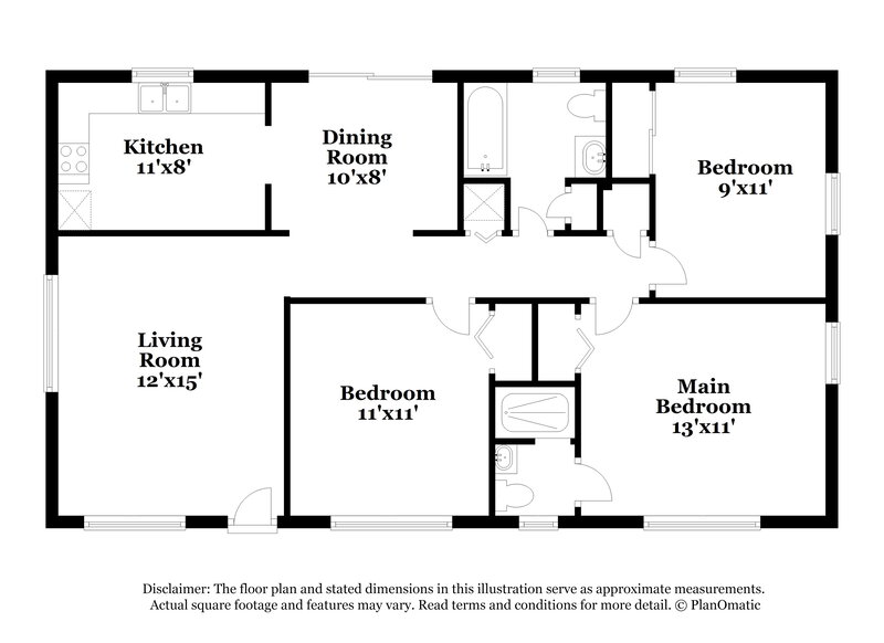 1,415/Mo, 6716 Herst Ln Jacksonville, FL 32210 Floor Plan View