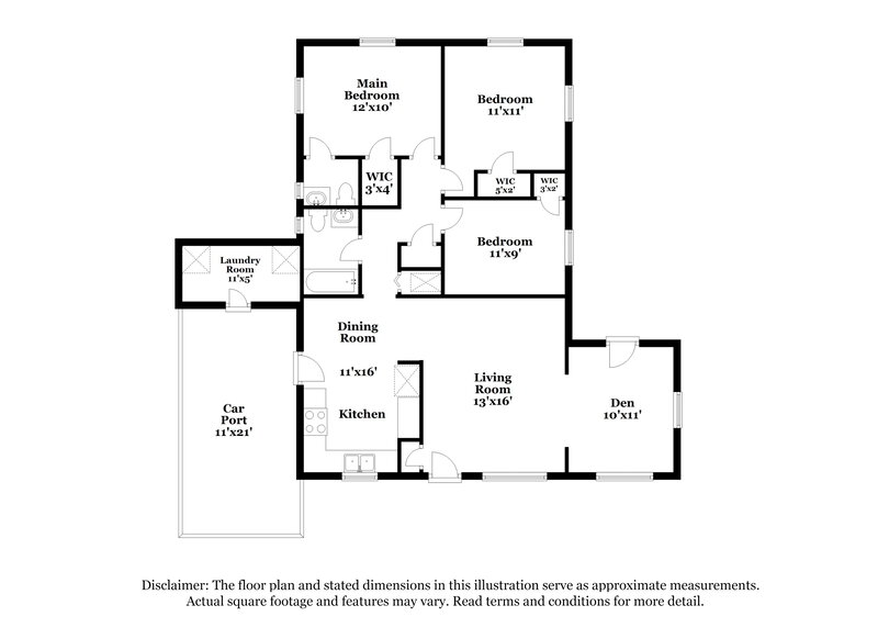 1,475/Mo, 6732 Mopsy Ln Jacksonville, FL 32210 Floor Plan View