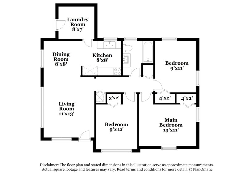 1,145/Mo, 9505 Waynesboro Ave Jacksonville, FL 32208 Floorplan View