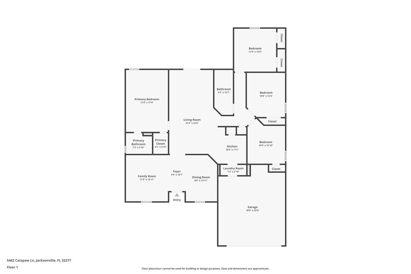 2,260/Mo, 5462 Catspaw Ln Jacksonville, FL 32277 Floor Plan View