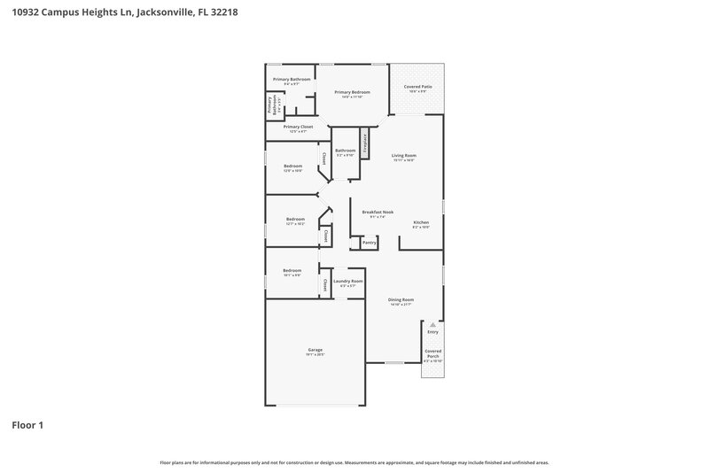 2,035/Mo, 10932 Campus Heights Ln Jacksonville, FL 32218 Floor Plan View