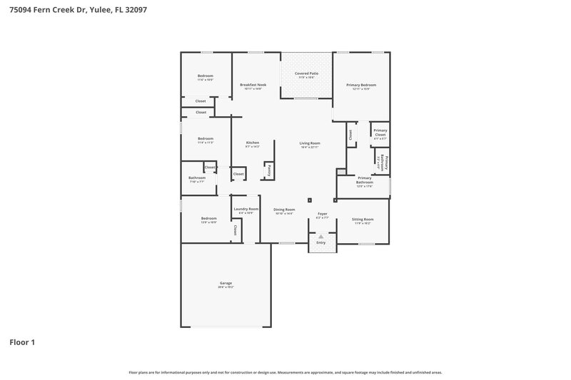 2,495/Mo, 75094 Fern Creek Dr Yulee, FL 32097 Floor Plan View