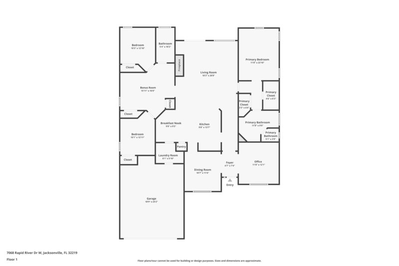 1,960/Mo, 7068 Rapid River Dr W Jacksonville, FL 32219 Floorplan View