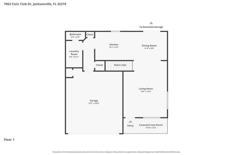 2,160/Mo, 7053 Civic Club Dr Jacksonville, FL 32219 Floor Plan View 2