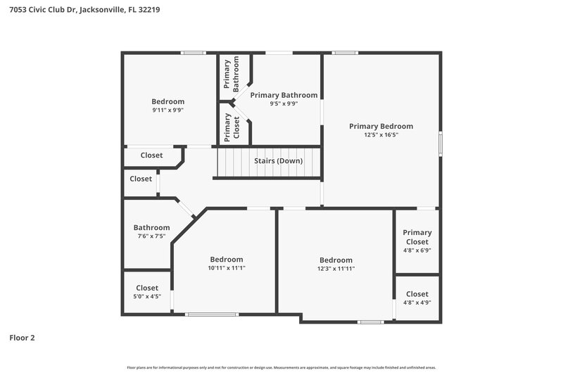 2,160/Mo, 7053 Civic Club Dr Jacksonville, FL 32219 Floor Plan View 3