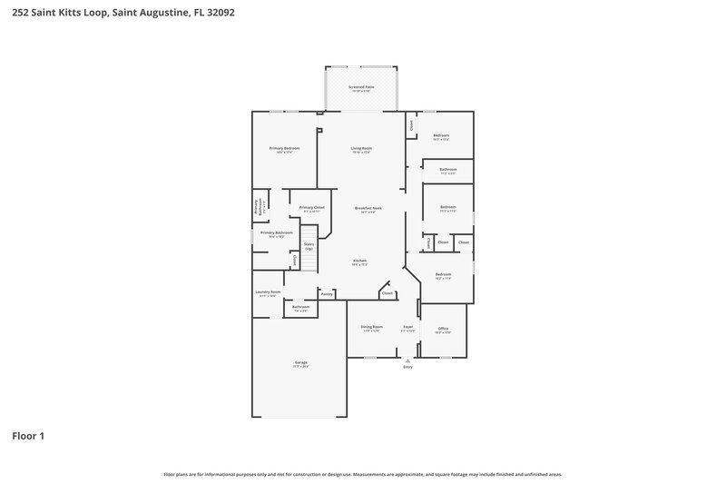 3,330/Mo, 252 Saint Kitts Loop Saint Augustine, FL 32092 Floor Plan View