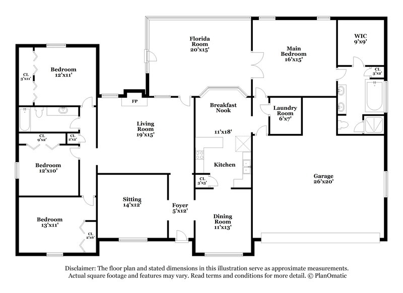 2,640/Mo, 3276 Totall Oaks Ct Jacksonville, FL 32223 Floor Plan View