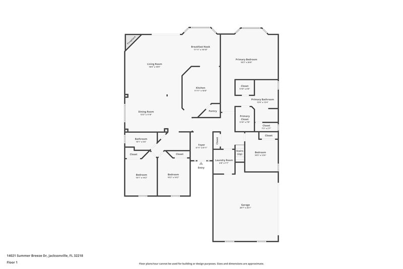 2,770/Mo, 14021 Summer Breeze Dr Jacksonville, FL 32218 Floor Plan View