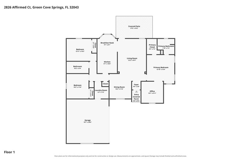 1,890/Mo, 2826 Affirmed Ct Green Cove Springs, FL 32043 Floor Plan View