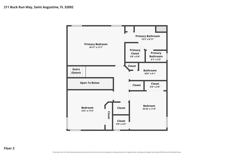 2,395/Mo, 211 Buck Run Way Saint Augustine, FL 32092 Floor Plan View 2