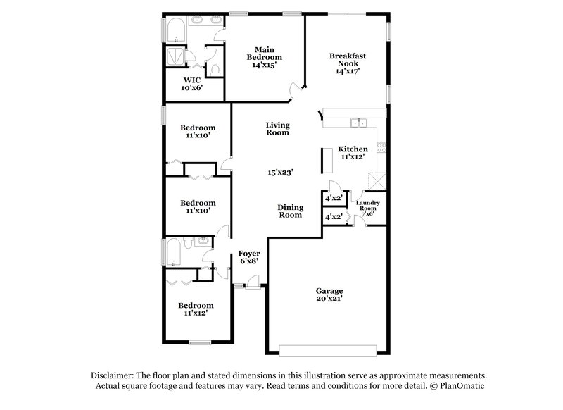 1,975/Mo, 1608 Harvest Cove Dr Middleburg, FL 32068 Floor Plan View