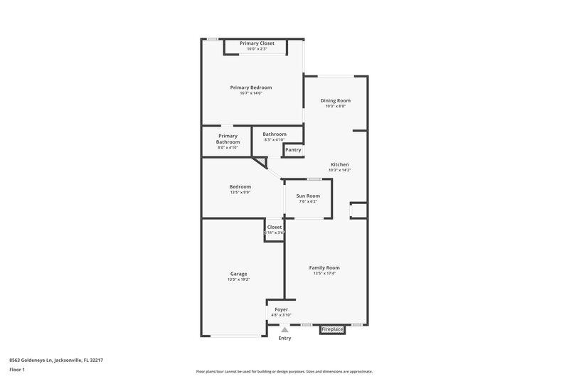1,700/Mo, 8563 Goldeneye Ln Jacksonville, FL 32217 Floor Plan View