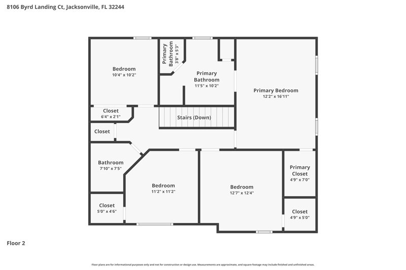 2,315/Mo, 8106 Byrd Landing Ct Jacksonville, FL 32244 Floor Plan View 2