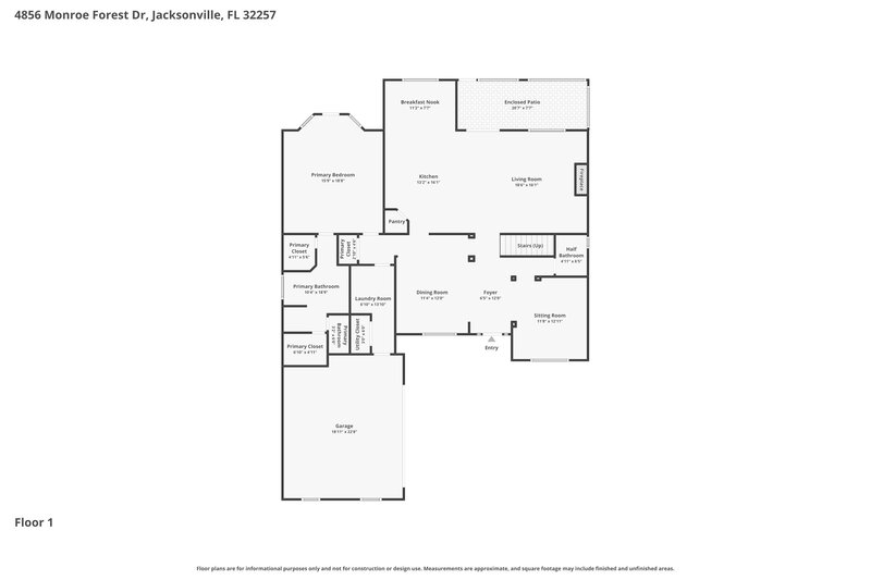 3,275/Mo, 4856 Monroe Forest Dr Jacksonville, FL 32257 Floor Plan View