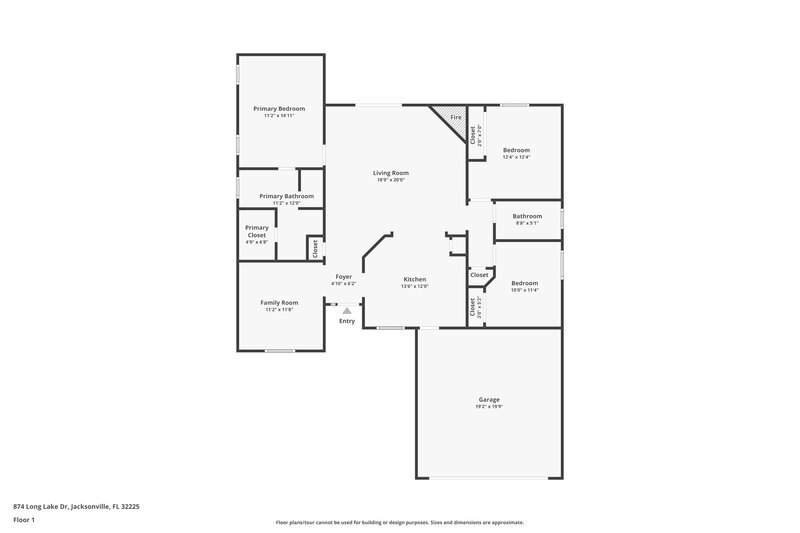 2,360/Mo, 874 Long Lake Dr Jacksonville, FL 32225 Floor Plan View