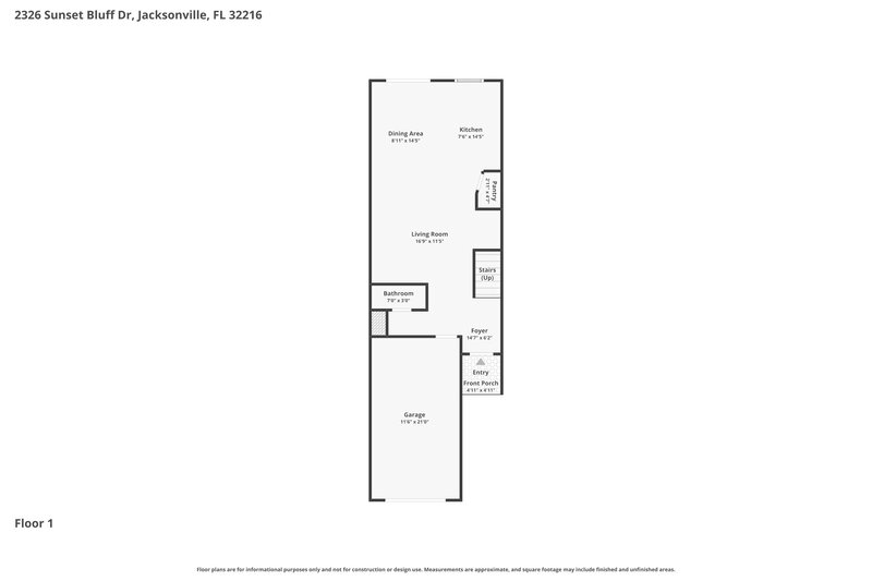 1,725/Mo, 2326 Sunset Bluff Dr Jacksonville, FL 32216 Floor Plan View