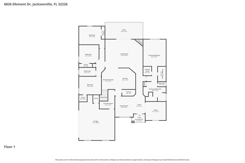 3,410/Mo, 6826 Elkmont Dr Jacksonville, FL 32226 Floorplan View