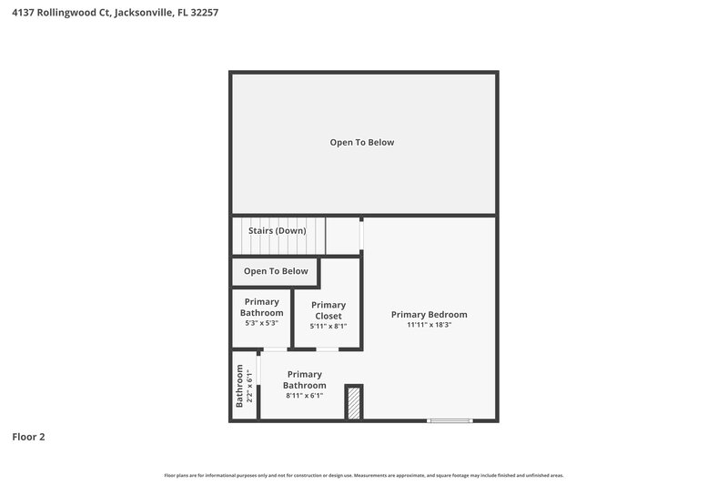 1,855/Mo, 4137 Rollingwood Ct Jacksonville, FL 32257 Floor Plan View