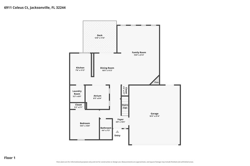 1,965/Mo, 6911 Coleus Ct Jacksonville, FL 32244 Floor Plan View
