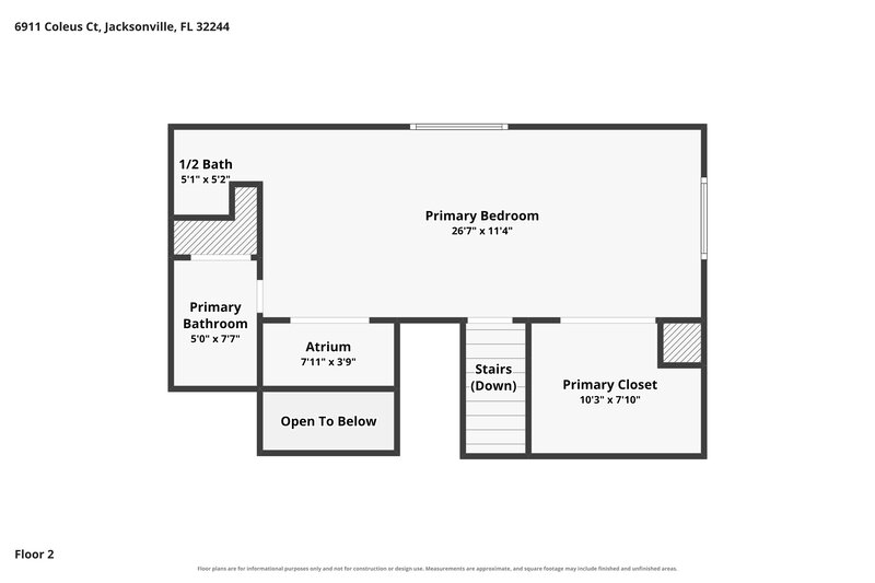 1,965/Mo, 6911 Coleus Ct Jacksonville, FL 32244 Floor Plan View 2
