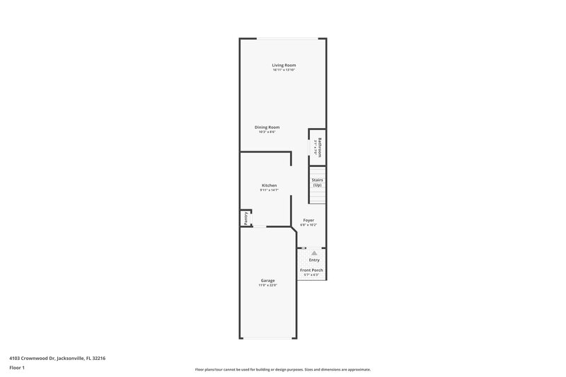 2,065/Mo, 4103 Crownwood Dr Jacksonville, FL 32216 Floorplan View