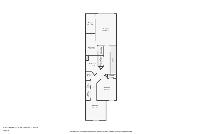 2,065/Mo, 4103 Crownwood Dr Jacksonville, FL 32216 Floorplan View 2