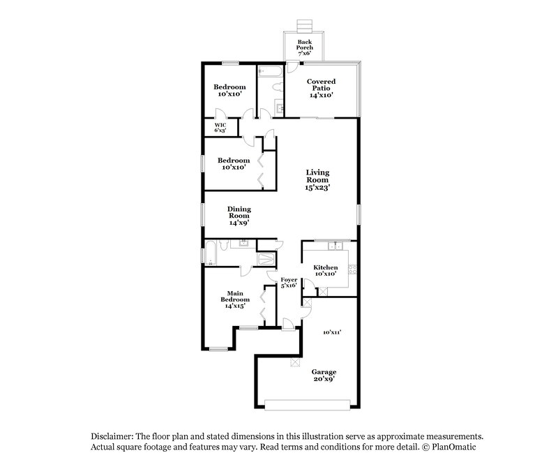 1,700/Mo, 1928 Hunters Trace Cir Middleburg, FL 32068 Floorplan View