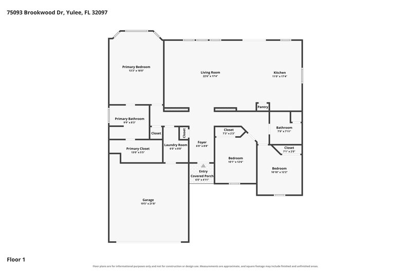 1,990/Mo, 75093 Brookwood Dr Yulee, FL 32097 Floor Plan View