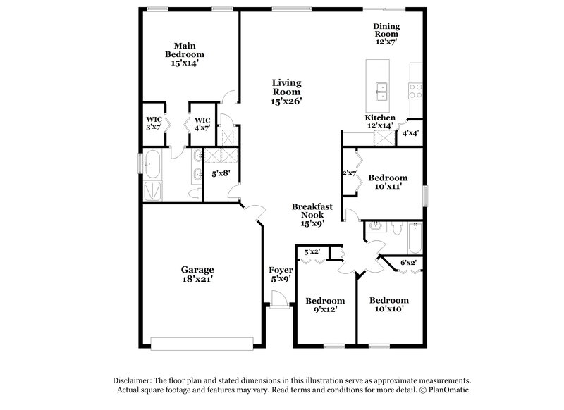1,900/Mo, 10243 Normandy Cove St Jacksonville, FL 32221 Floor Plan View