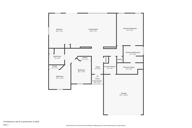 1,630/Mo, 7157 Beekman Lake Dr S Jacksonville, FL 32222 Floor Plan View