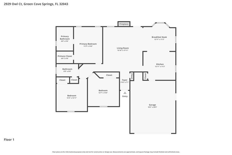 2,065/Mo, 2929 Owl Ct Green Cove Springs, FL 32043 Floor Plan View