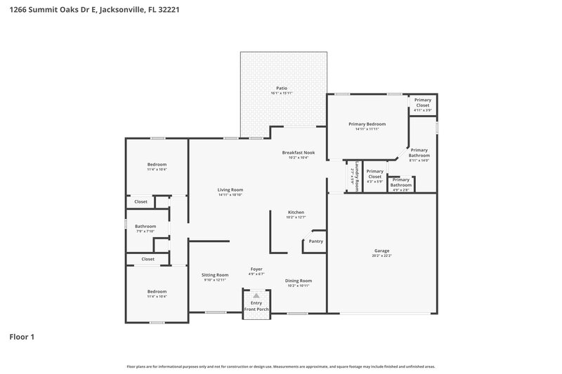 2,170/Mo, 1266 Summit Oaks Dr E Jacksonville, FL 32221 Floor Plan View