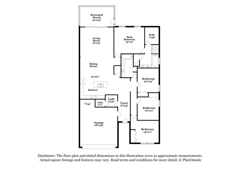 1,970/Mo, 16132 Blossom Lake Dr Jacksonville, FL 32218 Floor Plan View