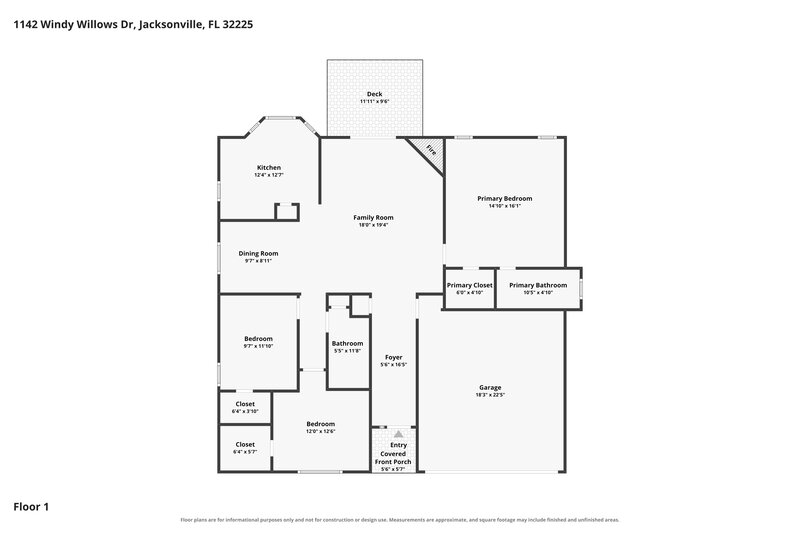 2,230/Mo, 1142 Windy Willows Dr Jacksonville, FL 32225 Floor Plan View