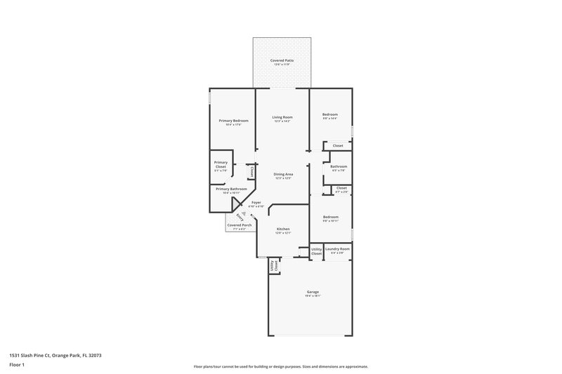 1,700/Mo, 1531 Slash Pine Ct Orange Park, FL 32073 Floor Plan View