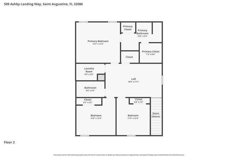2,305/Mo, 509 Ashby Landing Way Saint Augustine, FL 32086 Floor Plan View 2