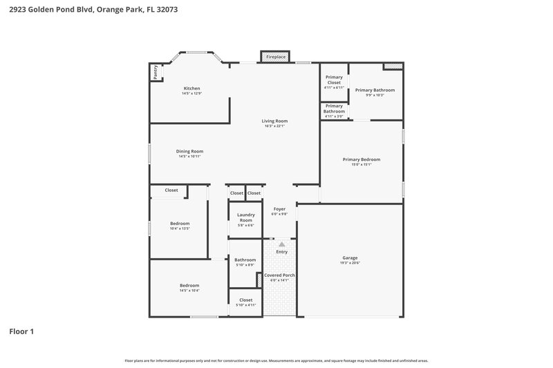 2,145/Mo, 2923 Golden Pond Blvd Orange Park, FL 32073 Floor Plan View